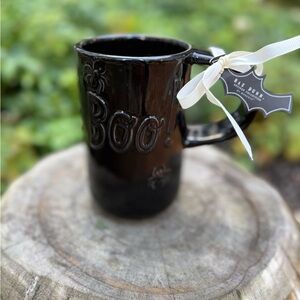 🖤 Rae Dunn Black Extra Large ‘Boo’  Mug
